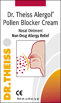 Dr. Theiss Alergol Pollen Blocker Cream Nasal Ointment. Non-Drug Allergy Relief 0.18 OZ
